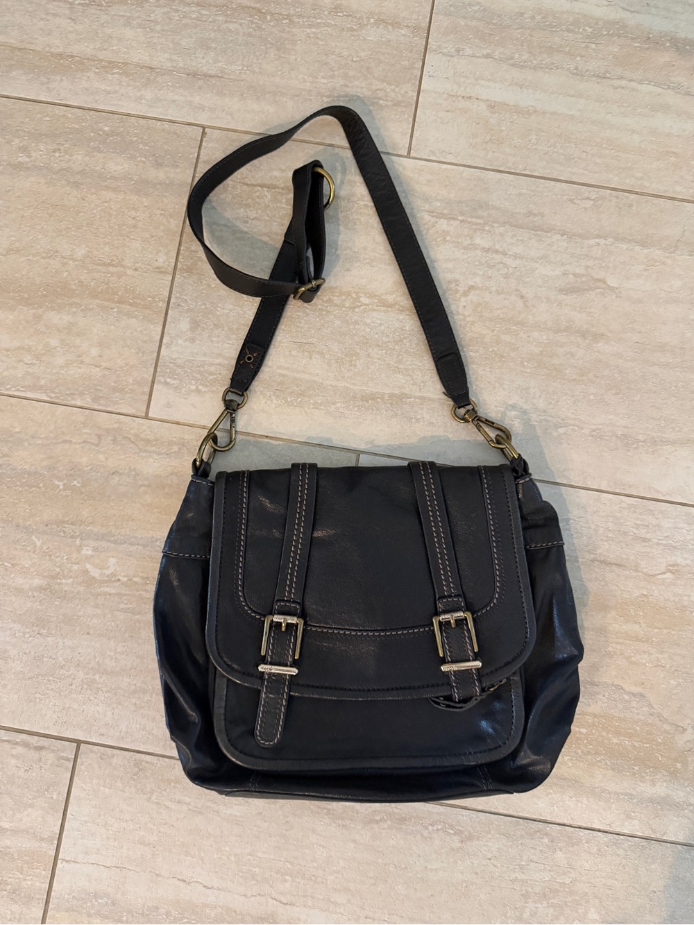 The Sak - Black Leather Crossbody Satchel
